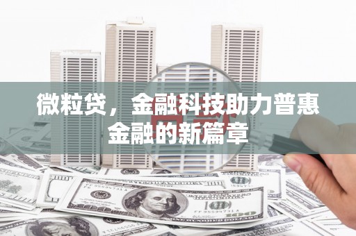 大树微粒贷，金融科技助力普惠金融的新篇章