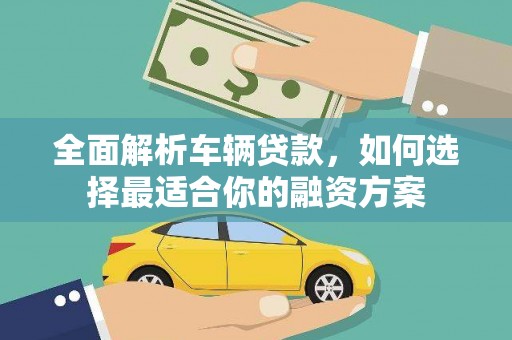 大树全面解析车辆贷款，如何选择最适合你的融资方案